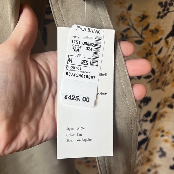 NWT Jos. A. Bank Men’s trench coat/raincoat - Picture 6 of 9